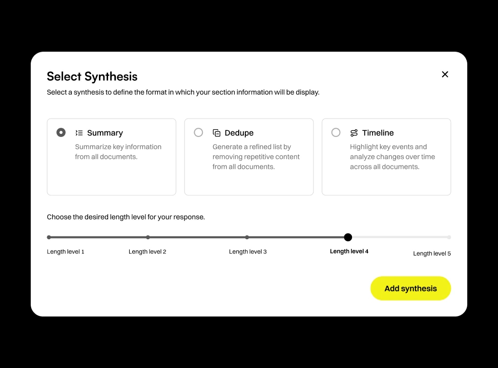 Select Synthesis card