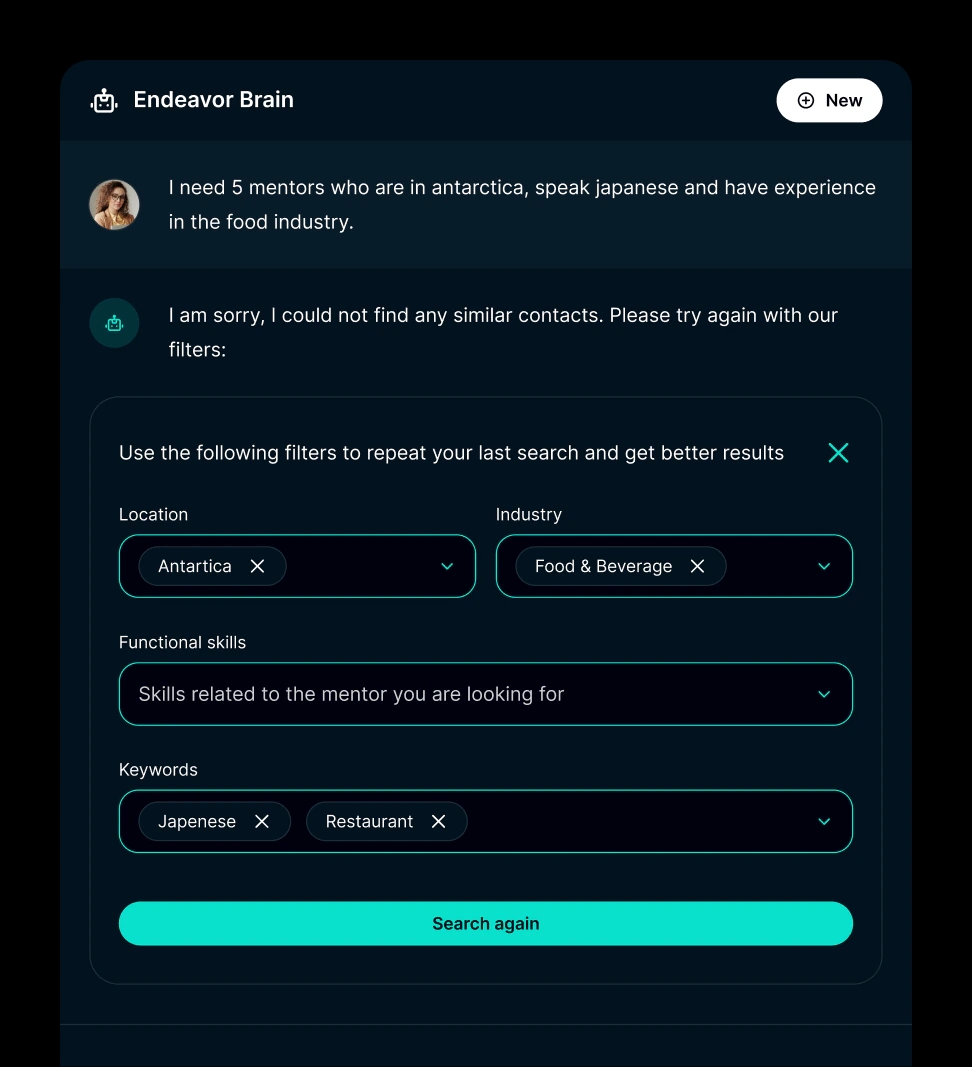 Narrow search filters