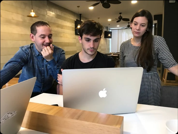 People working