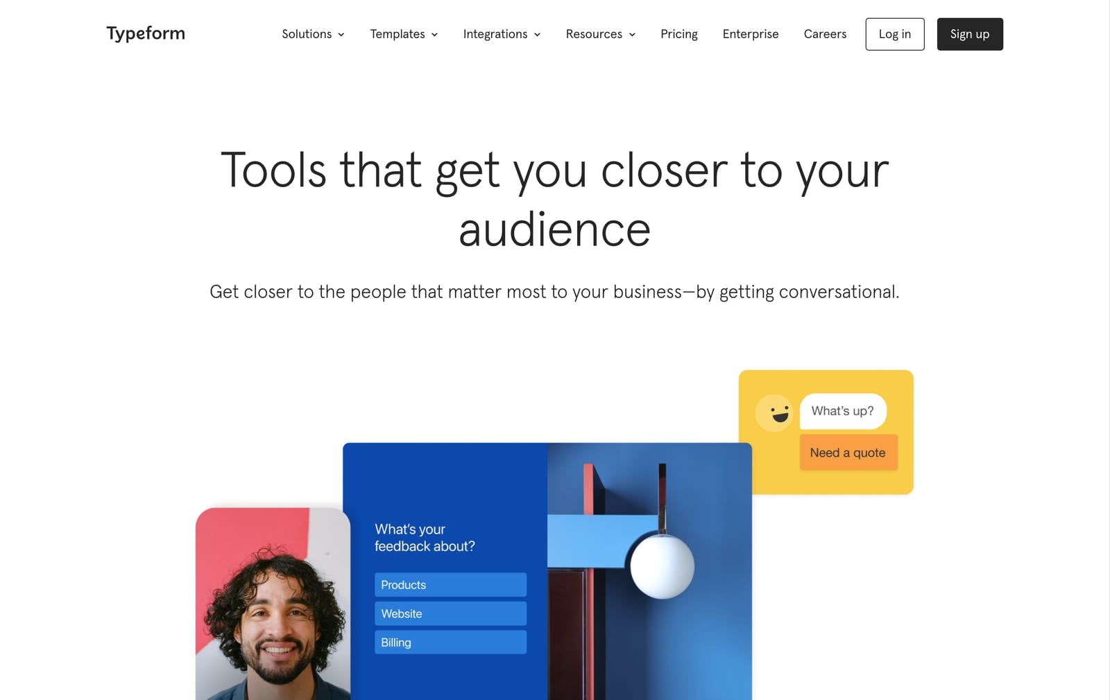 Primer vistazo de una landing de typeform