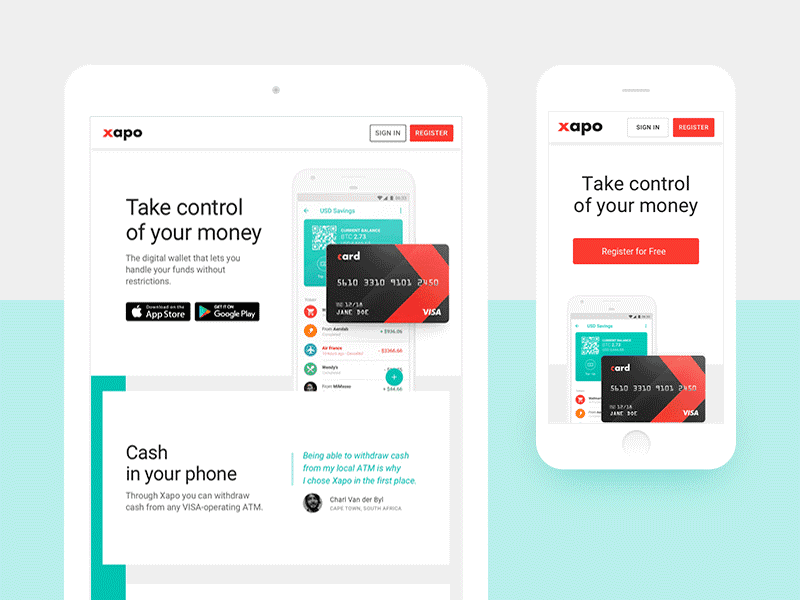 mobile first-xapo-landing page-mobile-tablet